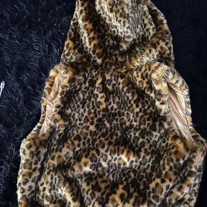 Animal print furry vest